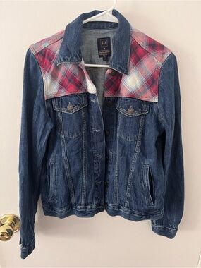 Gap x Pendleton Women’s Plaid Blue Red Denim Jean Jacket Size Small